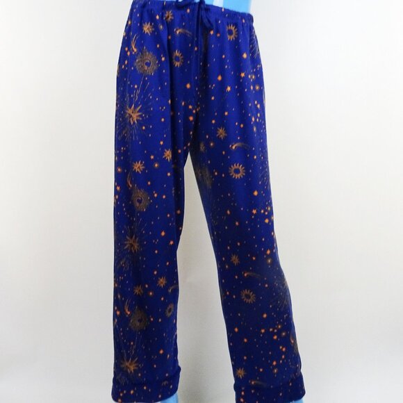 Room Service Pajama Set M 8 10 Majestic Celestial Stars Shawl Collar Lounge 2pc - Picture 6 of 6